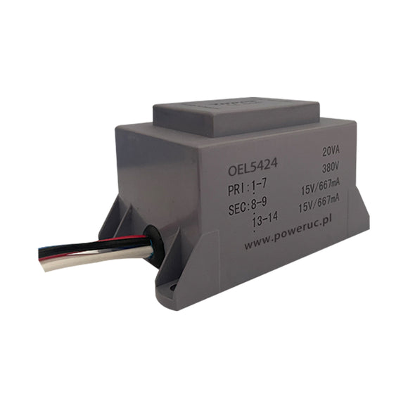 Waterproof transformer OEL5424 Power 20VA  Primary voltage 110V/220V/230V/380V Secondary output  voltage 6V/7.5V/9V/12V/15V/18V/24V   6V×2/7.5V×2/9V×2/12V×2/15V×2/18V×2/24V×2