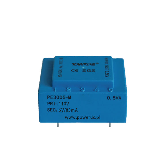 PE series PCB safety isolation transformer PE3005-M 110V/220V/230V/380V  0.5VA - PowerUC