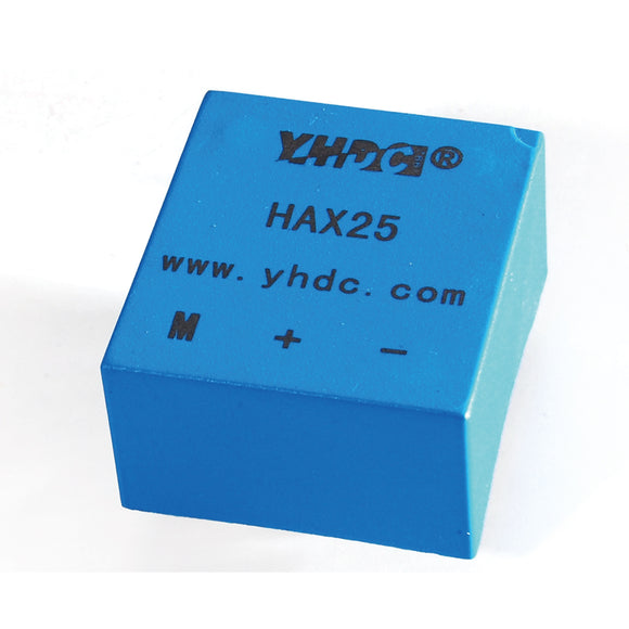 Hall closed loop variable range current sensor HAX25 Rated input ±25A Rated output 25mA - PowerUC