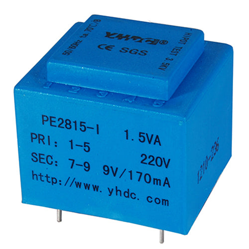 PCB safety isolation transformer PE2815-I 110V / 220V / 230V 1.5VA - PowerUC