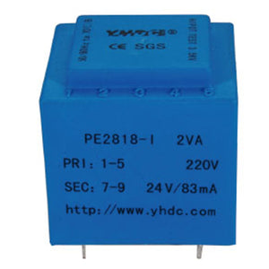 PE series PCB safety isolation transformer PE2818-I 110V/220V/230V 2VA - PowerUC