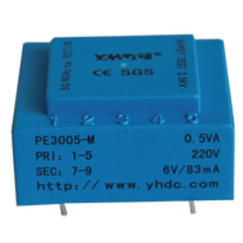 PE series PCB safety isolation transformer PE3005-M 110V/220V/230V 0.5VA - PowerUC