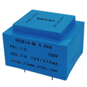 PE series PCB safety isolation transformer PE3814-M 110V/220V/230V 4.5VA - PowerUC