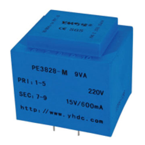 PCB safety isolation transformer PE3828-M 110V / 220V / 230V 9VA - PowerUC
