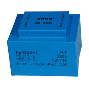 PE series PCB safety isolation transformer PE4820-I  110V/220V/230V  12VA - PowerUC