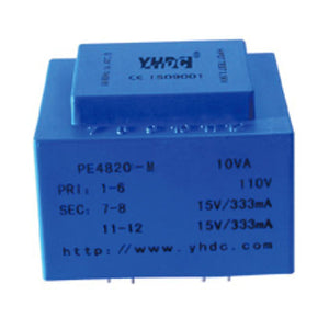 PE series PCB safety isolation transformer PE4820-M 110V/220V/230V 12VA - PowerUC