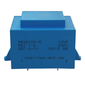 PCB safety isolation transformer PE4820R-M 110V / 220V / 230V 12VA - PowerUC