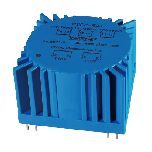 PCB toroidal transformer PTC25 110Vx2/115Vx2  25VA - PowerUC