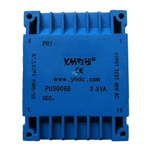 PU series flat type isolation transformer PU3006B 110V×2/115V×2 2.5VA - PowerUC
