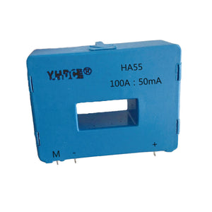 Hall closed loop current sensor HA55 Rated input ±50A/±100A Rated output ±50mA - PowerUC